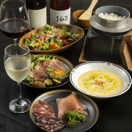 【90分飲み放題付でお得】meet.の宴会コース《五島手延べうどん》等全7品⇒お一人様6000円(税込)