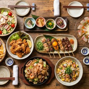 J【3時間飲み放題付】日～木限定◎焼き鳥を楽しめる全8品コース【4000円→3000円】