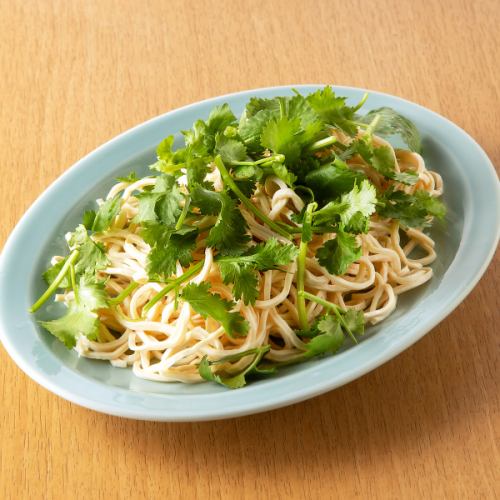 Thinly sliced tofu with coriander