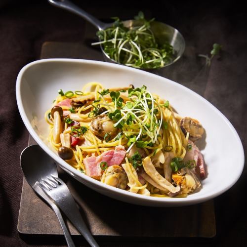 ホタテときのことベーコンのバター醤油