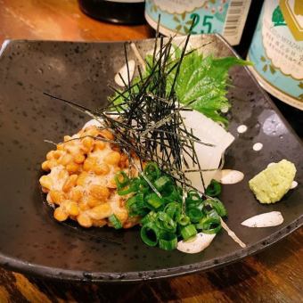 Seared horse mackerel / Chinese-style seared horse mackerel / squid natto