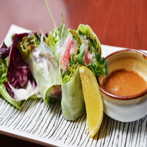 鮪と甘海老の生春巻き 