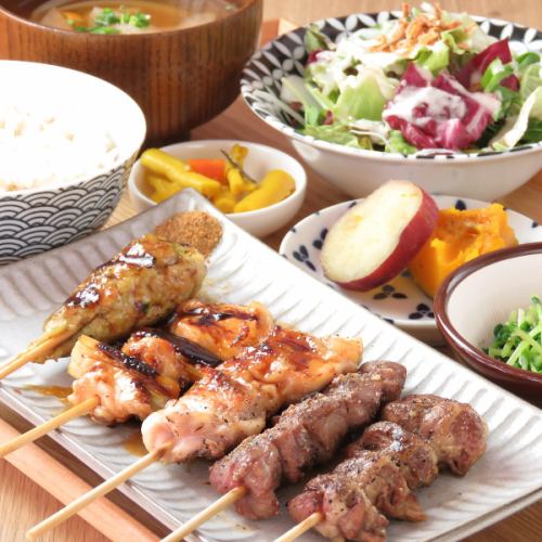Awaji chicken yakitori set meal