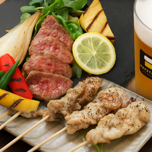 고베규와 아와지닭의 고기명물