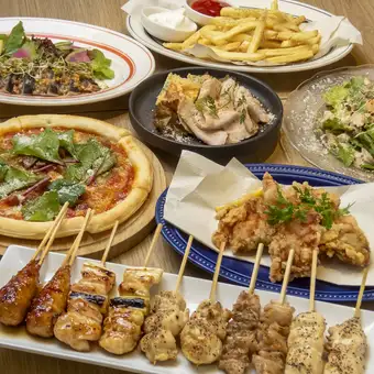 【焼き鳥コース】焼鳥がたくさん食べたい方におすすめ!ボリューム満点 全9品2h飲放付5000円