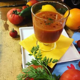 Gazpacho Cold soup with plenty of summer vegetables