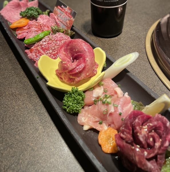 ◆◇～贅沢！羅々亭大皿盛り～◇◆】希少部位を含む常陸牛３種類と当店おすすめのお肉の盛り合わせ