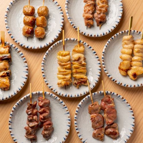 もも／ねぎま／皮／つくね／砂肝／ぼんじり／心（ハツ）