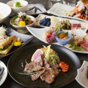 【別邸コース】歓送迎会に！肉刺し2種盛り・炉端肉焼き3種盛りなど/2時間飲み放題付き9品4,500円