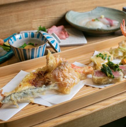 [Reservation required]〈Total 16 dishes〉Enjoy reasonable “tempura kaiseki” 6,600 yen course