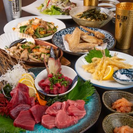 2h飲み放題付【夏限定の特別コース】生本まぐろのお刺身や名物の貝海焼含む全8品5000円