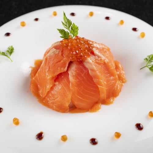 salmon roe and salmon potato salad