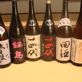 日本酒、焼酎、甘いお酒も豊富