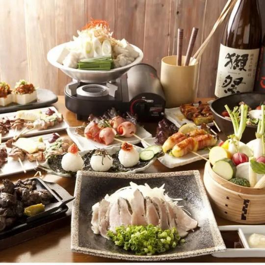 All-you-can-drink included [Torigen Whole Course] 12-dish course including seared Tsuma-jidori chicken and hotpot 6,050 yen (tax included)