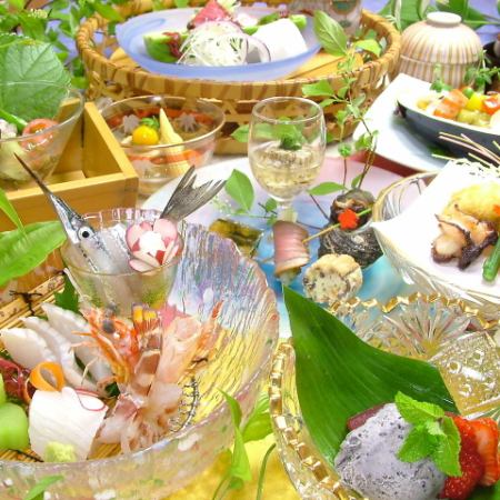 [Available on the day! Limited to 2 groups per day, Kaiseki plan in a private room] June "Dream-colored Fairy Tale Kaiseki" 9 dishes 9900 yen