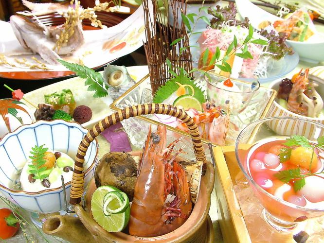 【當天供應！每天限兩組，包廂懷石料理方案】9月「瀨戶內色鳥懷石料理」10道菜8800日元