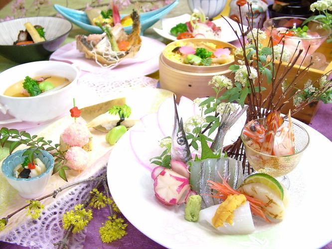 [Available on the day! Limited to two groups per day, private room kaiseki plan] March "Sweet and fresh kaiseki" 10 dishes 8,800 yen