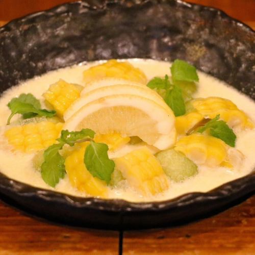【オススメ】枝豆ニョッキと玉蜀黍のレモンクリーム煮
