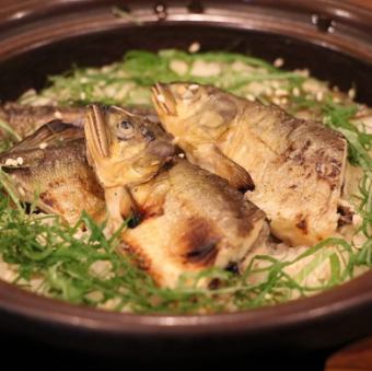 土鍋炊き鮎ご飯