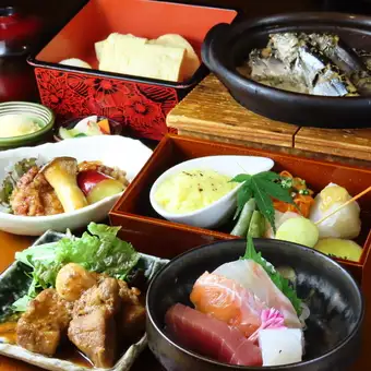 竹コース『鮮魚の柚庵焼き・鴨ロース煮・秋刀魚ご飯』飲み放題込7500円⇒7000円