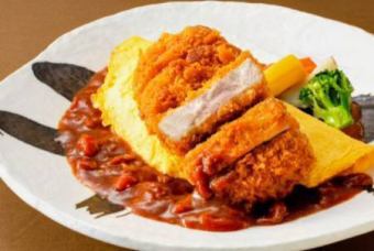 厚切りフィレカツオムライスプレート