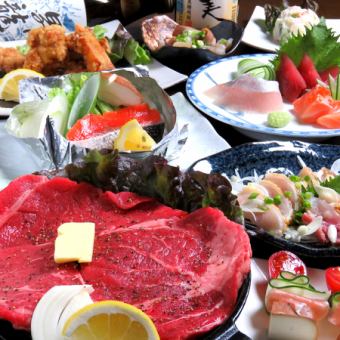 For various banquets ◎ Kagoshima's first Yakiniku x hotpot mougata and sashimi platter course 5 dishes + 2 hours [all you can drink] ⇒ 4,000 yen