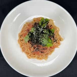 Japanese style soy sauce mentaiko pasta