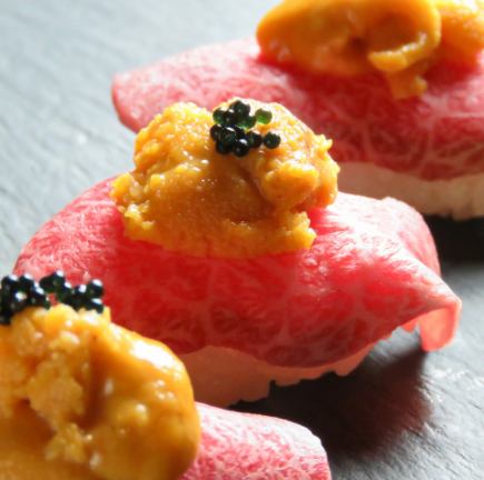 Great deal! 120-minute all-you-can-drink included! "Simmered Conger Eel & Seared Sea Urchin Sushi ★ Sakura Course" 5500 → 5000 yen