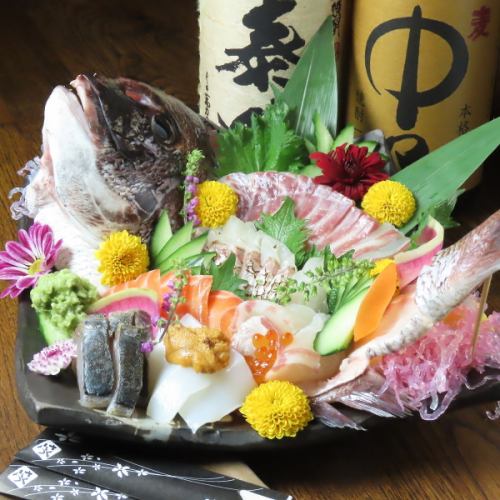 塩町店限定【2H飲み放題付き】熊本直送馬刺し含む豪勢な鮮魚を堪能！タイの姿造りコース5,000円