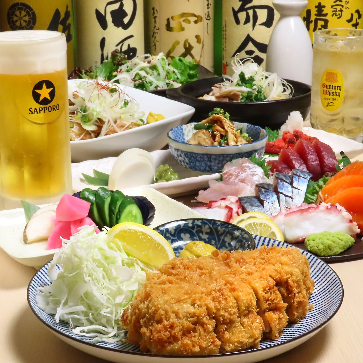 かつ畔名物◎とんかつコース全8品【2時間飲み放題付き】4400円～