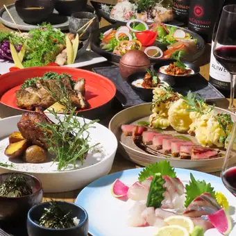 [Year-End and New Year Party Premium Plan] ~A Feast of Seasonal Delights and Kyushu Ingredients~ (2-Hour All-You-Can-Drink Included) ¥7000 ⇒ ¥6000