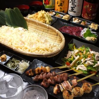 《3H飲み放題付》【権鹿秋のプレミアムコース】香川県直送さぬきうどん&豪華鶏料理全10品5980円