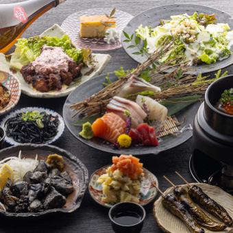 【迷ったらコレ！】名物地鶏炭焼き×刺身×釜飯など上質素材全10品！飲み放題付き【和光-Wako-】