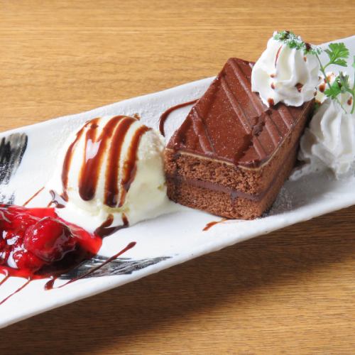 Chocolate cake ~ with vanilla ice cream ~
