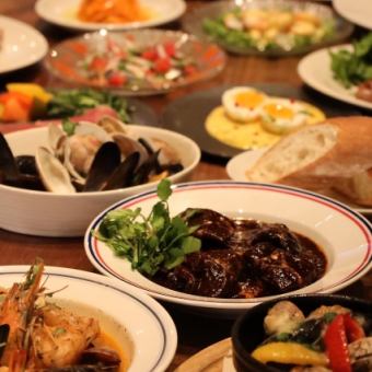 【4名様から】当店の人気メニューで乾杯！90分飲み放題付きパーティハウスプラン《全7品》