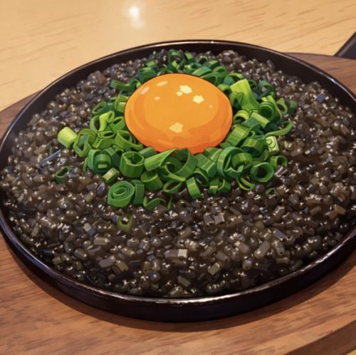 鉄板イカ墨リゾット
