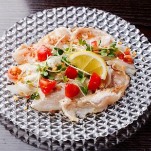 地鶏胸肉の冷製カルパッチョ仕立て