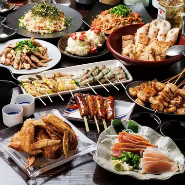 Enjoy everything Torijun has to offer with our 12-course "Luxury Course," including up to 3 hours of all-you-can-drink for 6000 yen.