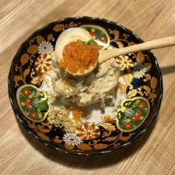 Salmon roe and potato salad