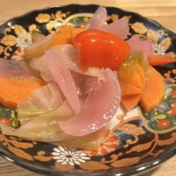 Pickles of colorful vegetables