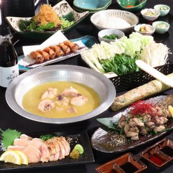 【頂コース】◆当日OK◆≪宴会や特別な日に≫水炊/鶏たたき二種/もも炭火焼含全7品5000円(税込)