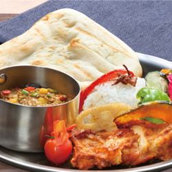 キーマカレーと鶏のタンドリーチキン