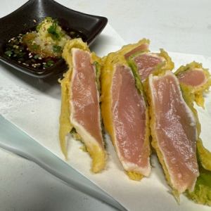 紫蘇ササミのレア天