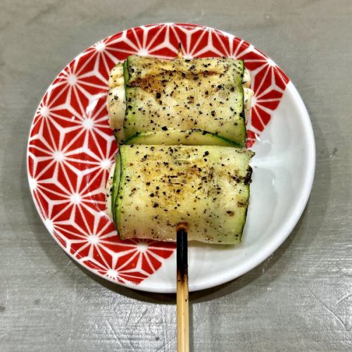 ズッキーニとチーズの巻き巻き串