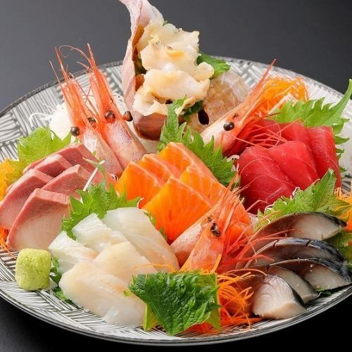Assorted sashimi platters