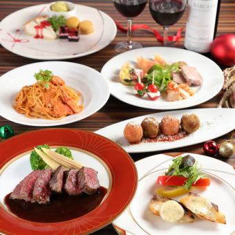【12/24～25限定!!】和牛サーロイン/カニクリームパスタ等《全6品クリスマスコース★》