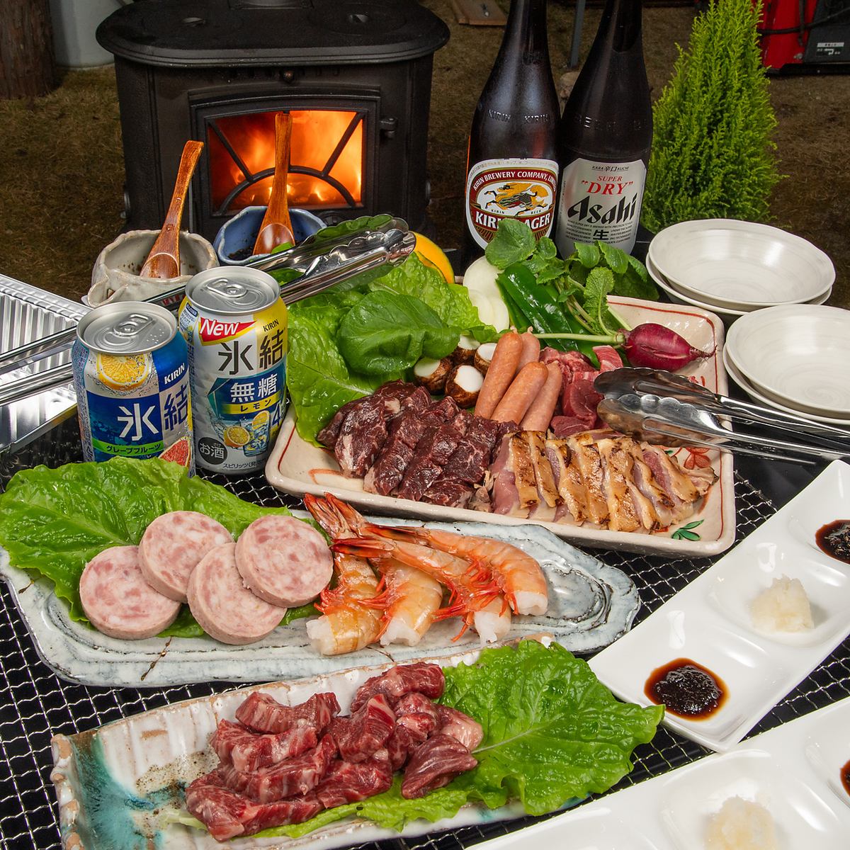 Enjoy domestic Japanese black beef steak and BBQ in the midst of nature at our restaurant ♪ You can also sleep in your car ◎