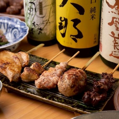 ■ Fragrant charcoal grilled yakitori made with local chicken