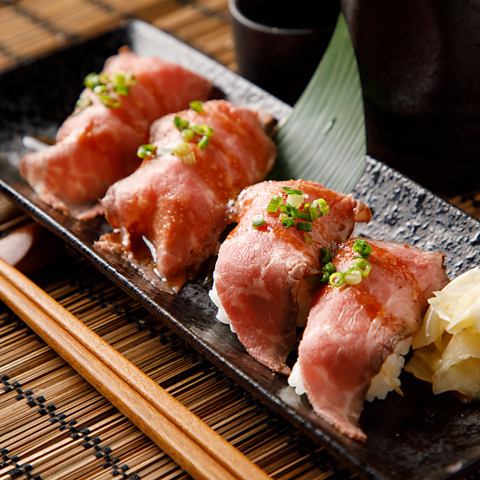 ■Luxurious meat sushi made with domestic Wagyu beef