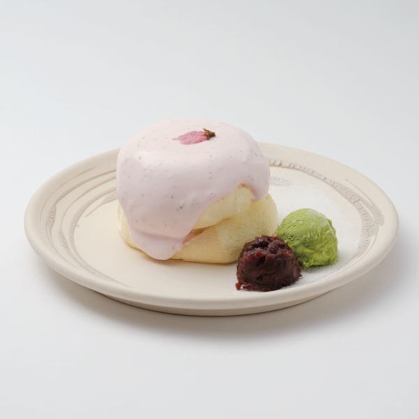 Seasonal special pancakes [Sakura pancakes] Also available as a set with tea and Kaga plum wine